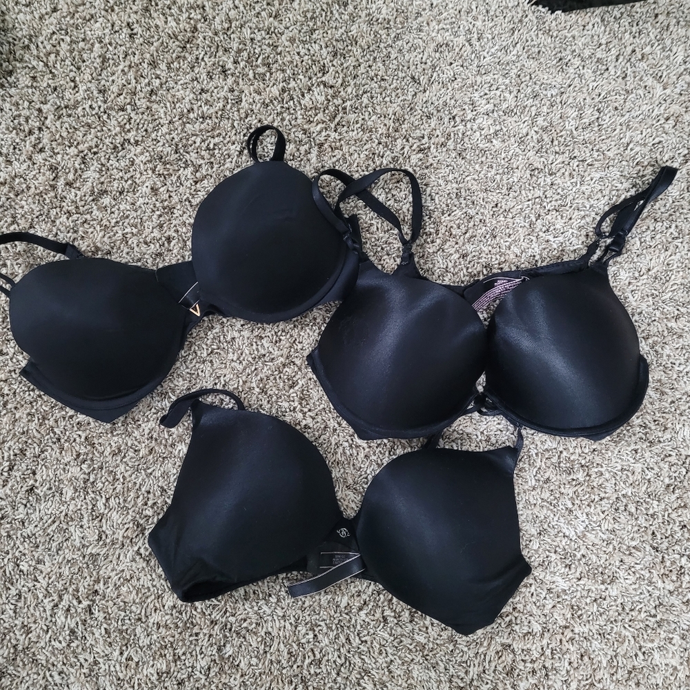Bundle of 3 victorias secret push up bras 36c